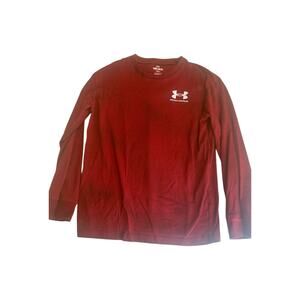 Under Armour Red Pattern Long-Sleeve Tee - Youth Medium (YMD)
